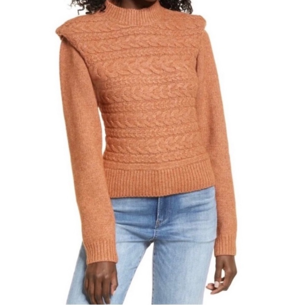NWT‎ Blank NYC Orange Cable Crew Neck Sweater reg. $225
